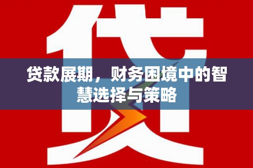 巨野贷款展期，财务困境中的智慧选择与策略