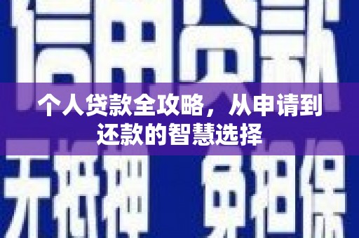 巨野个人贷款全攻略，从申请到还款的智慧选择