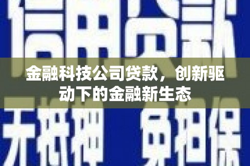 巨野金融科技公司贷款，创新驱动下的金融新生态