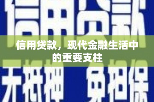 巨野信用贷款，现代金融生活中的重要支柱