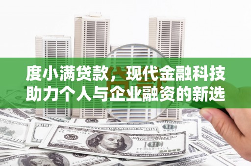 巨野度小满贷款，现代金融科技助力个人与企业融资的新选择