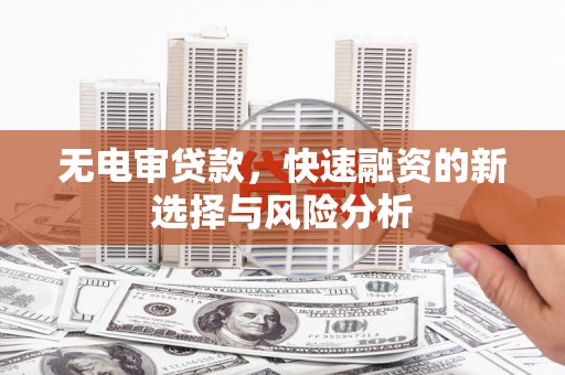 巨野无电审贷款，快速融资的新选择与风险分析