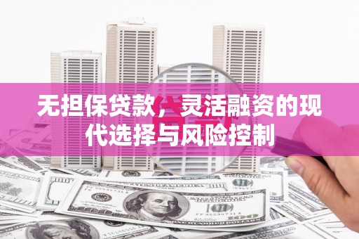 巨野无担保贷款，灵活融资的现代选择与风险控制