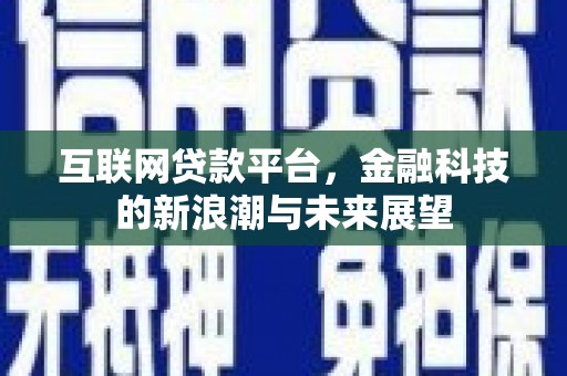 巨野互联网贷款平台，金融科技的新浪潮与未来展望