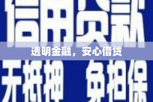 巨野透明金融，安心借贷
